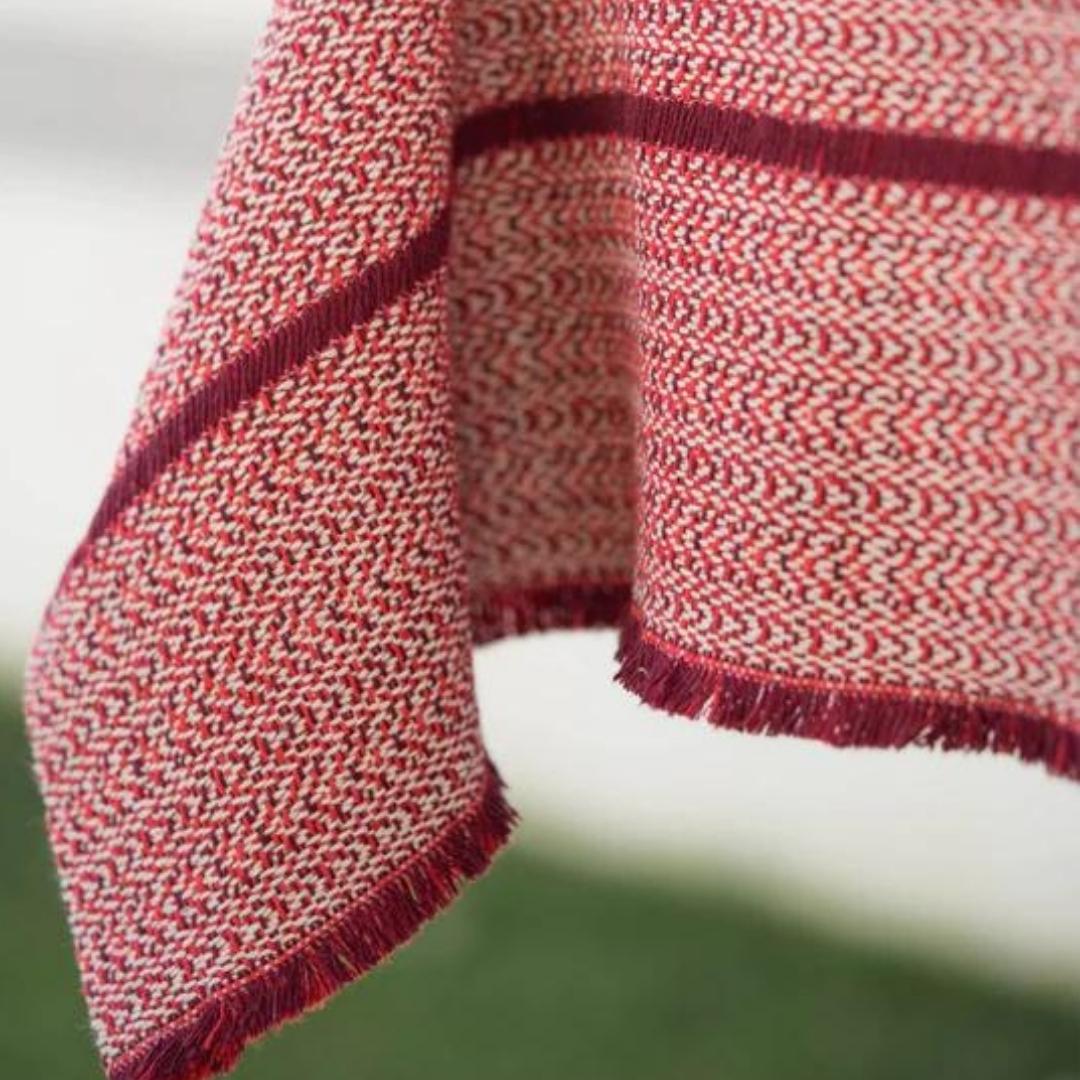 Recycled Cotton Tablecloth, detail view, from the Inside Living Singapore homeware collection.