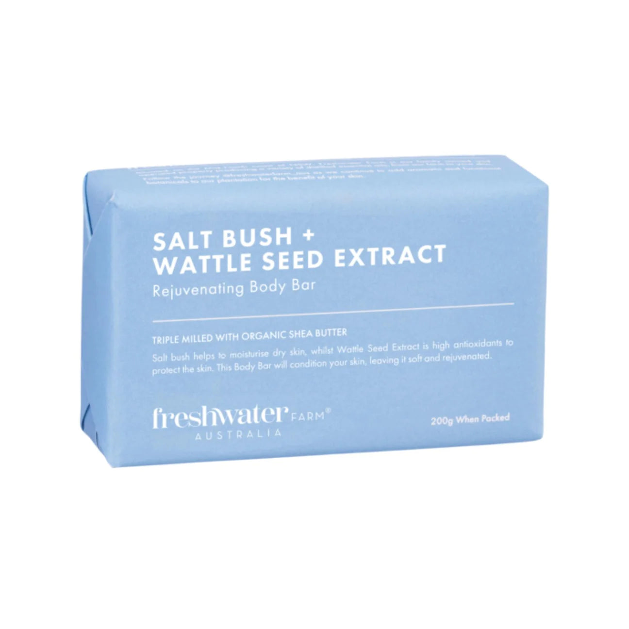 Saltbush and wattle seed body bar, 200g, natural exfoliating soap, from Inside Living Singapore Side view.