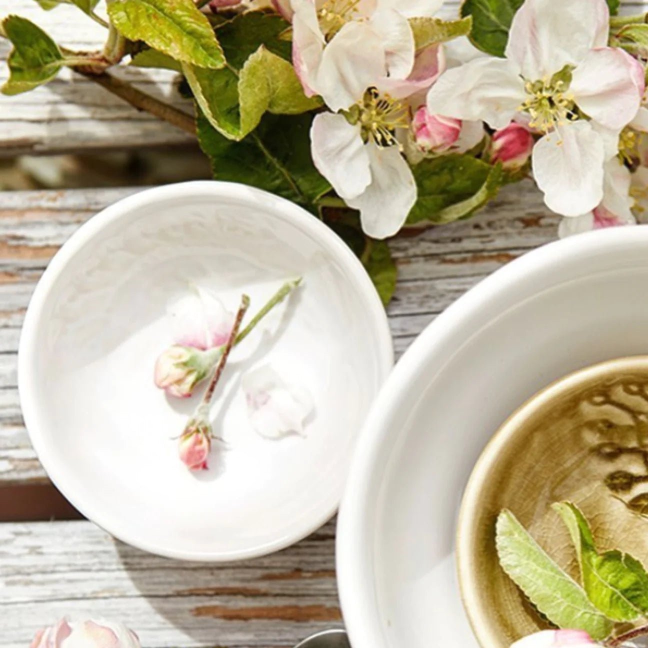 Small white ceramic dip bowl, handcrafted for sauces and snacks, from Inside Living Singapore Side view.