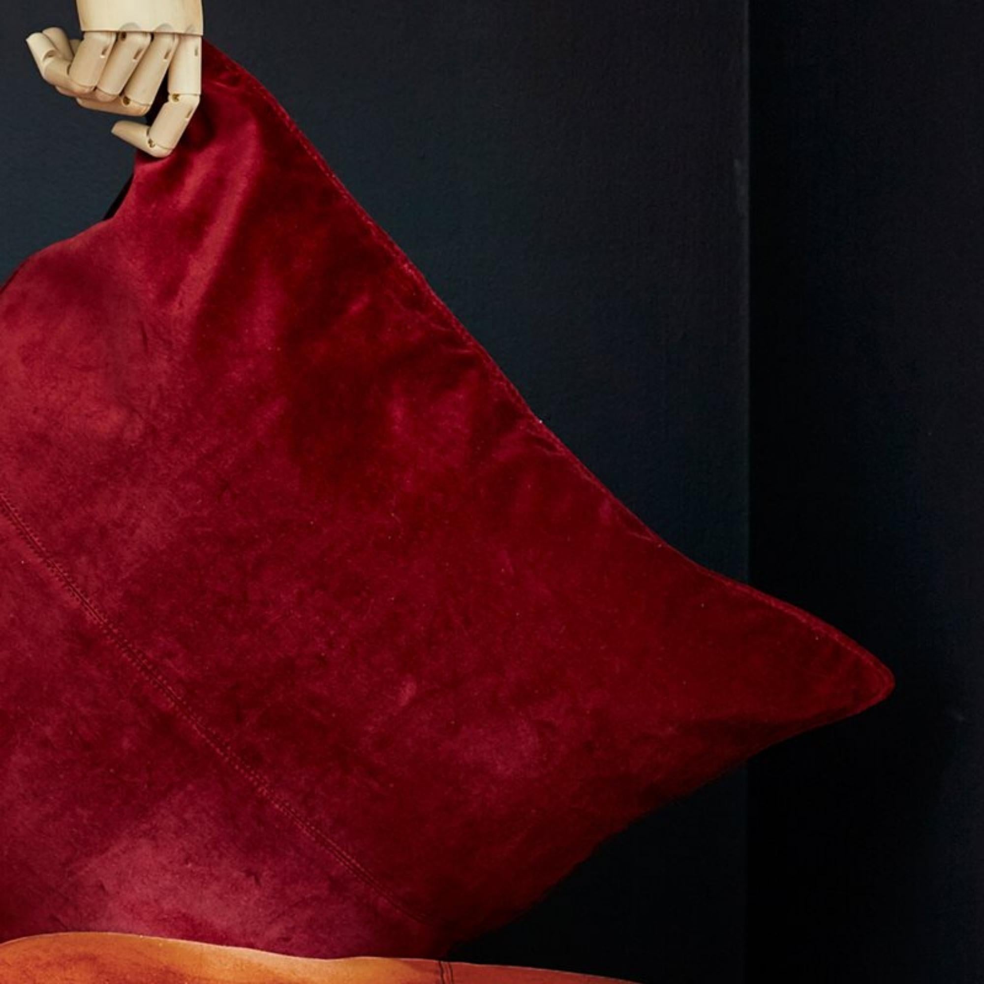 Velvet Base New Red Cushion, Cushions from Inside Living Singapore. Alternative angle.