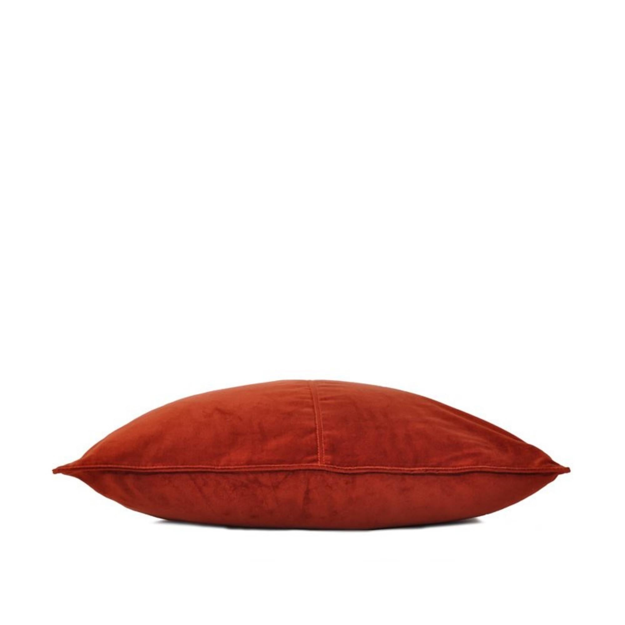 Velvet Base Cushion Cognac, Cushions from Inside Living Singapore. Detail close-up view.