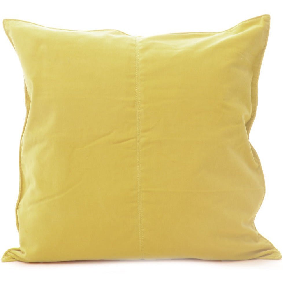 Cotton velvet cushion cover in lemon with concealed back zip, 50 x 50 cm, inner sold separately