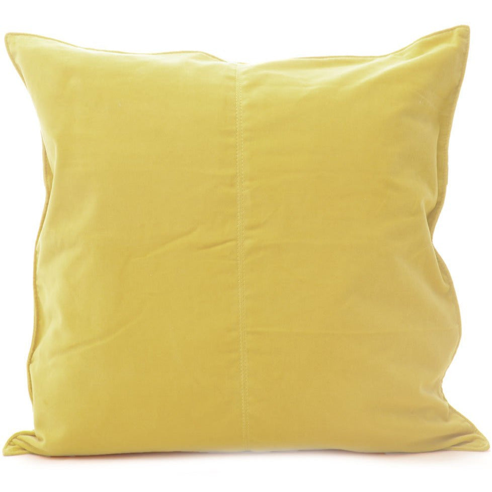 Cotton velvet cushion cover in lemon with concealed back zip, 50 x 50 cm, inner sold separately