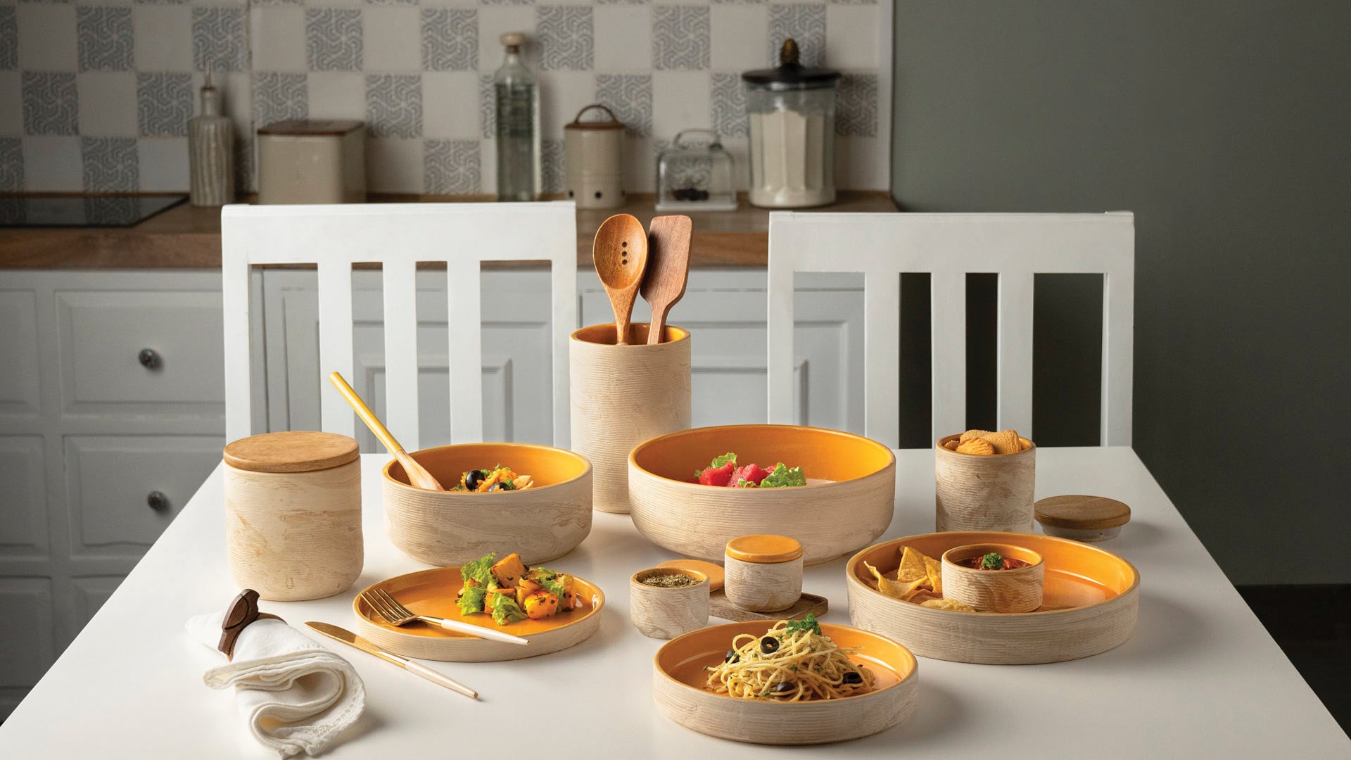 Ellementry collection at Inside Living Singapore: mango wood and ceramic homeware