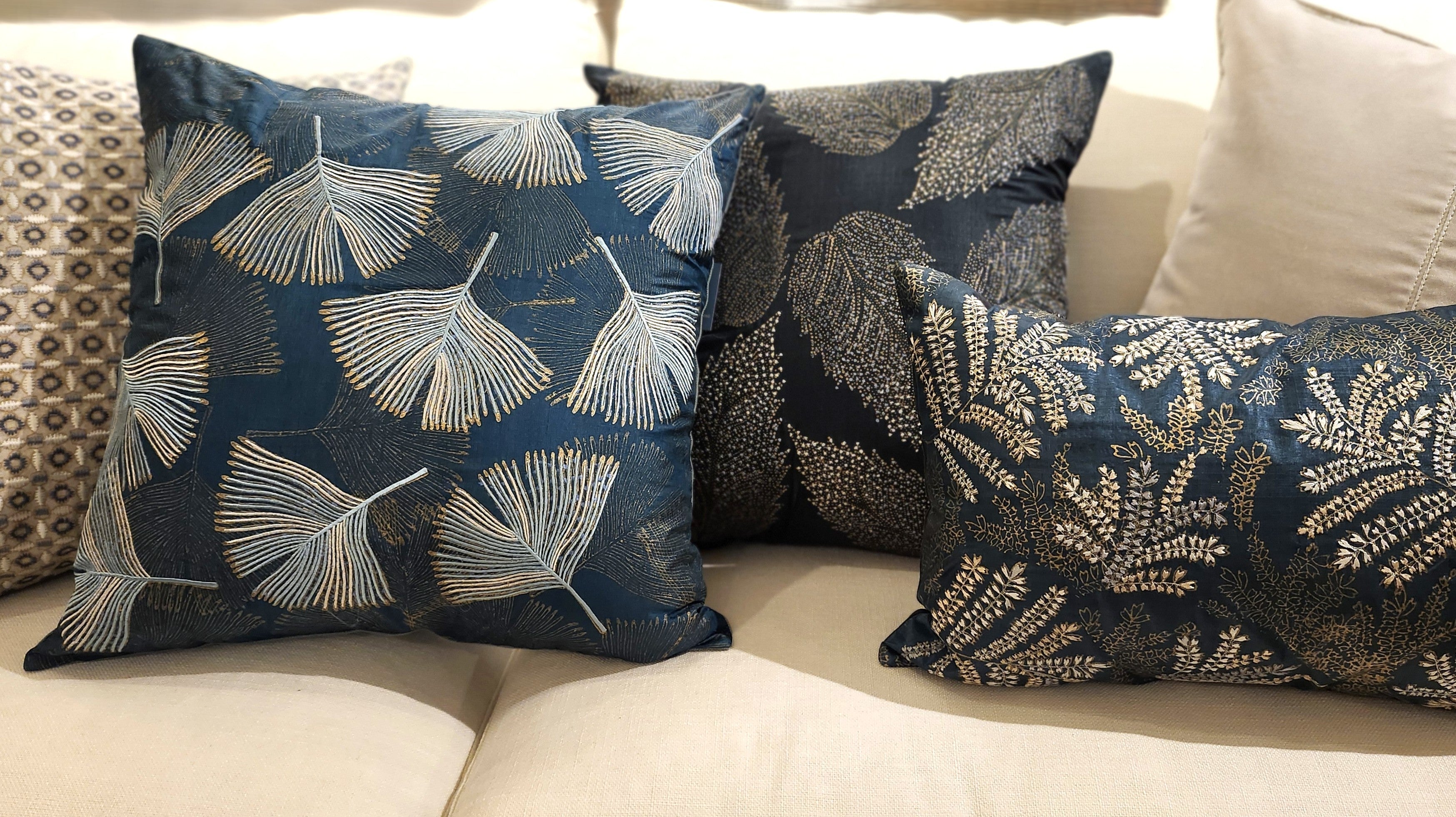 Rasa Jaipur collection at Inside Living Singapore: hand-embroidered and block-print cushions