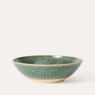 Dusk coloured ceramic deep plate with a cracked glaze, 24cm across, crafted in Portugal for salads or fruit.