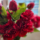 Artificial Flower Red, artificial flower arrangement at Inside Living Singapore. Front view.