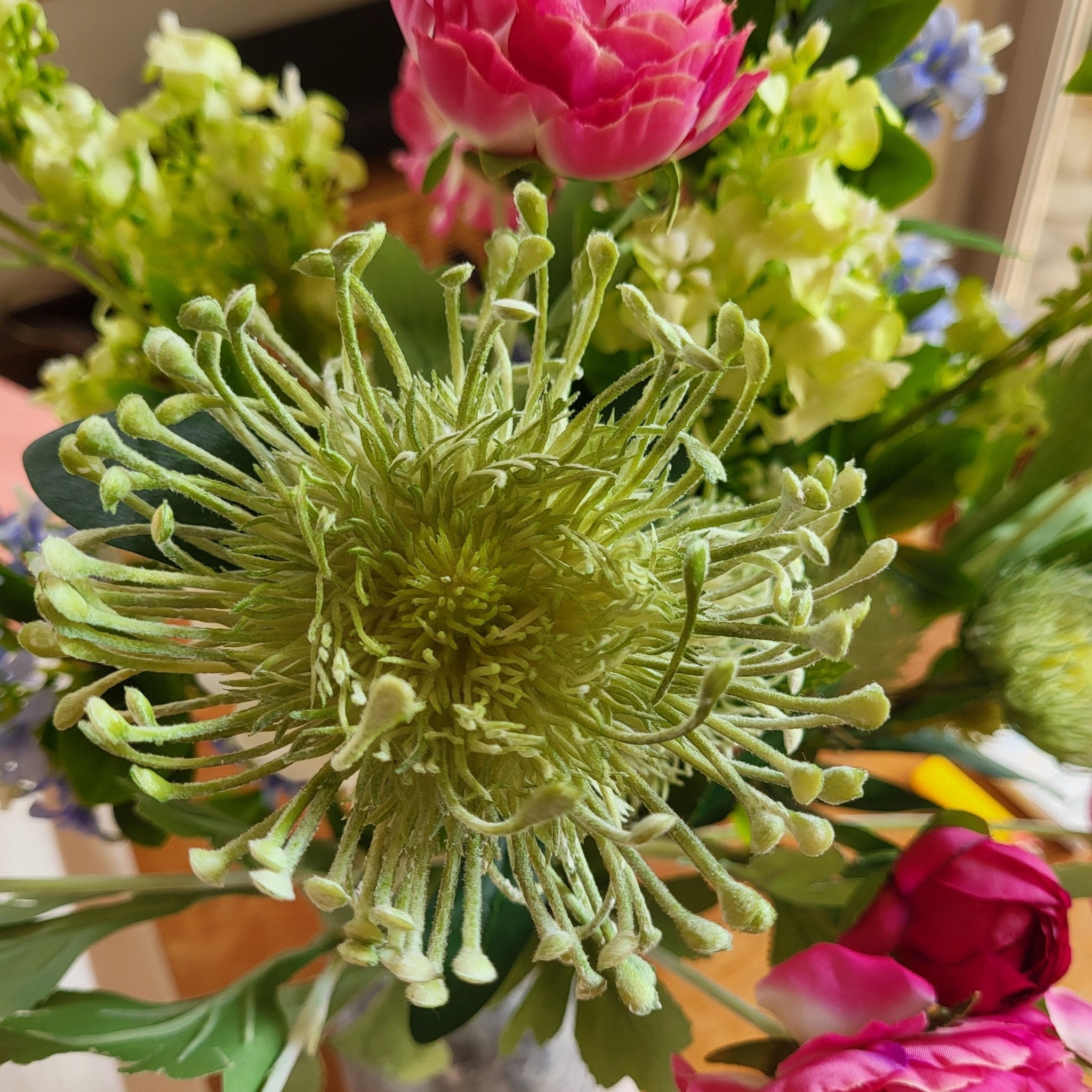 Artificial Flower Spider Chrysanthemum from Inside Living Singapore, decor. Shown alternative angle.