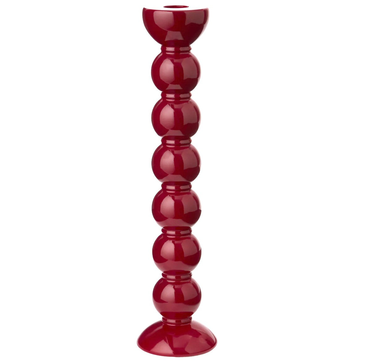 Bobbin Candlestick Cherry, candlestick holder at Inside Living Singapore. Front view.