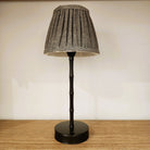 Bronze bamboo rechargeable table lamp, cordless portable light for indoor and outdoor use, reverse view