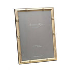 Slender gold bamboo-style photo frame with black velvet back, portrait or landscape, two sizes