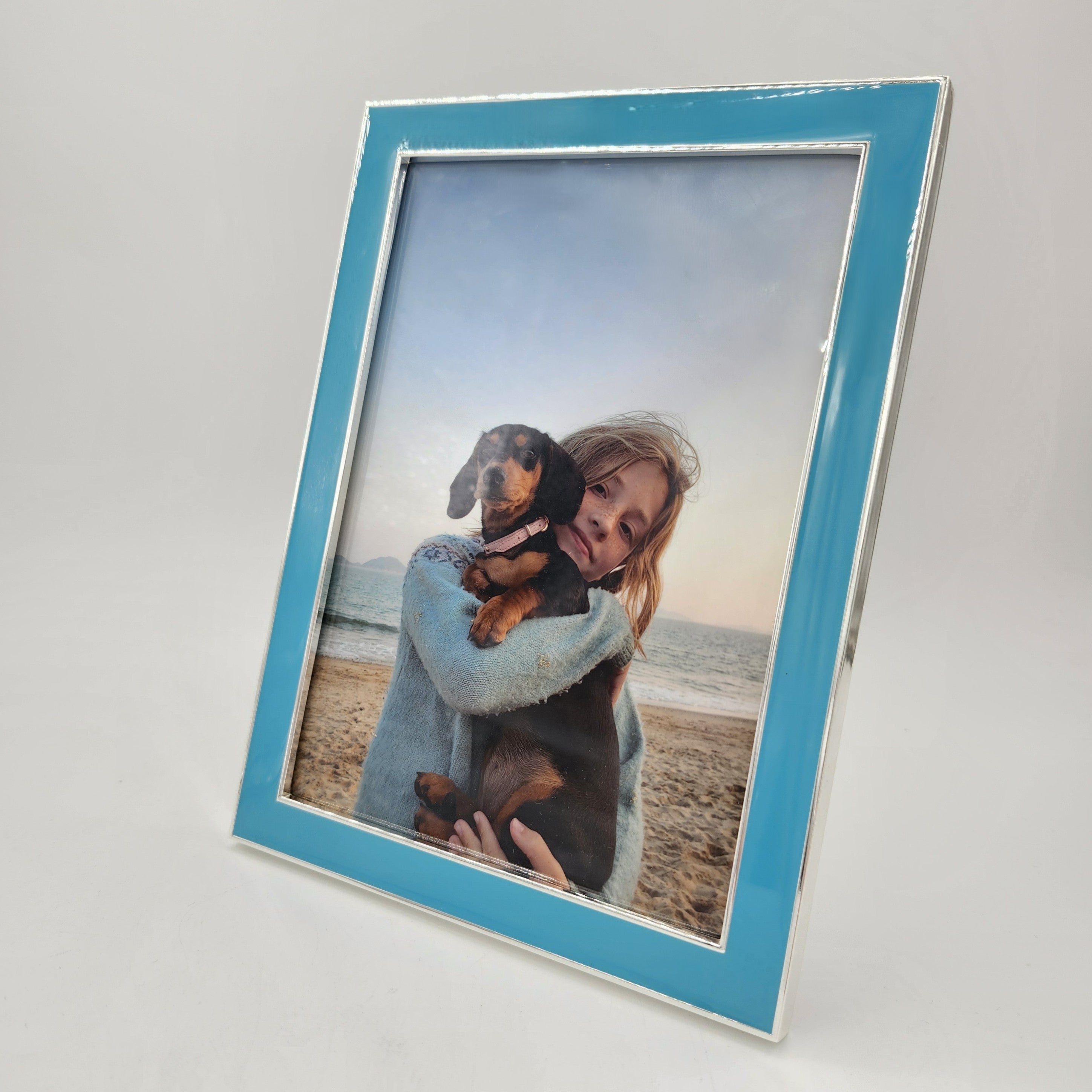 Enamel Frame Blue, Picture Frames from Inside Living Singapore. Shown front on.