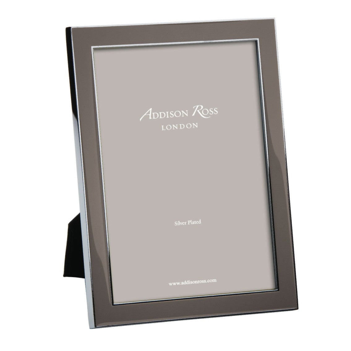 Taupe enamel and silver-plate photo frame by Addison Ross, 4 x 6, 5 x 7 or 8 x 10 inch