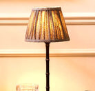 Bronze bamboo rechargeable table lamp, cordless portable light for indoor and outdoor use, detail view