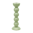 Sage bobbin candlestick from Inside Living, turned decorative candle holder for dining and home display, alternate view