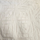 White cotton bedspread with organza applique, handmade decorative bedcover with delicate stitched detail, alternative view