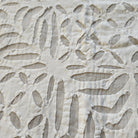 White cotton bedspread with organza applique, handmade decorative bedcover with delicate stitched detail