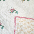 Child's mermaid quilt measuring 40 x 60 inches, about 102 x 152 cm, with a yellow patterned reverse side
