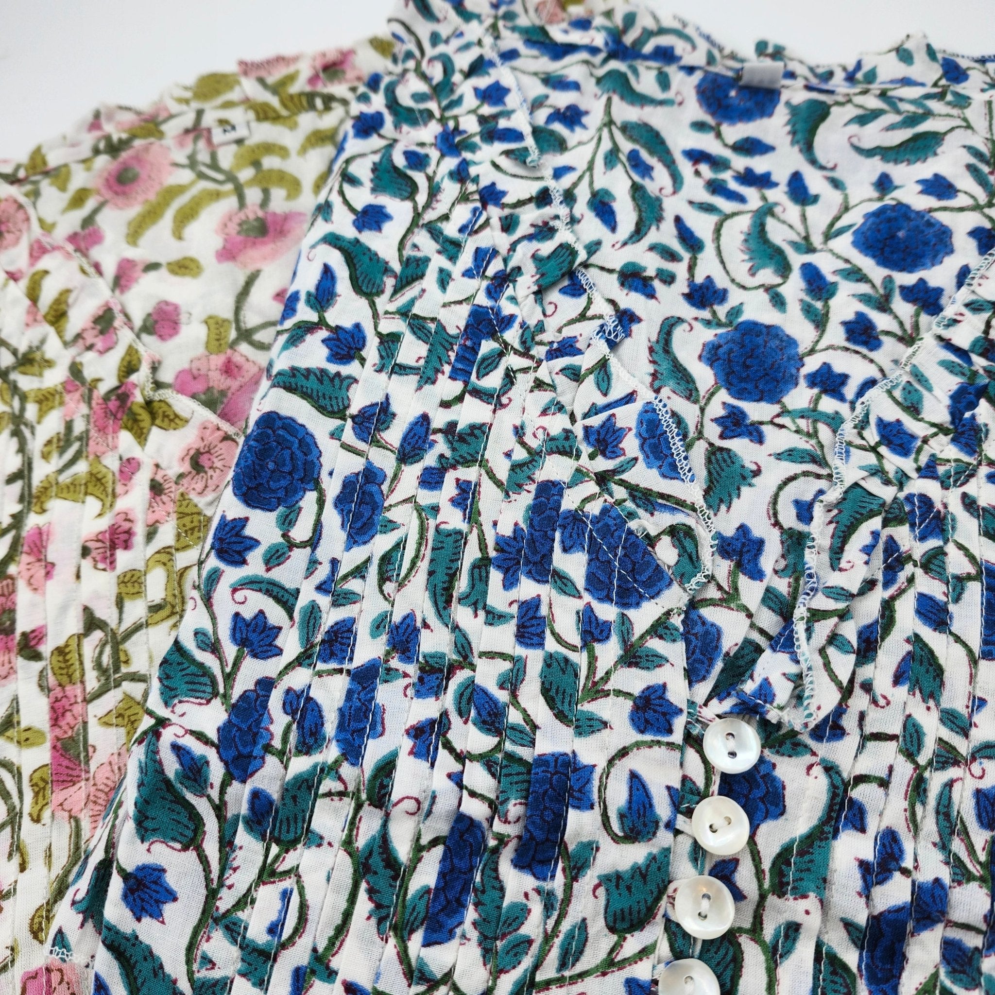 Block Print Pleated Dress Assorted: block-printed cotton garment for warm days, from Inside Living Singapore.