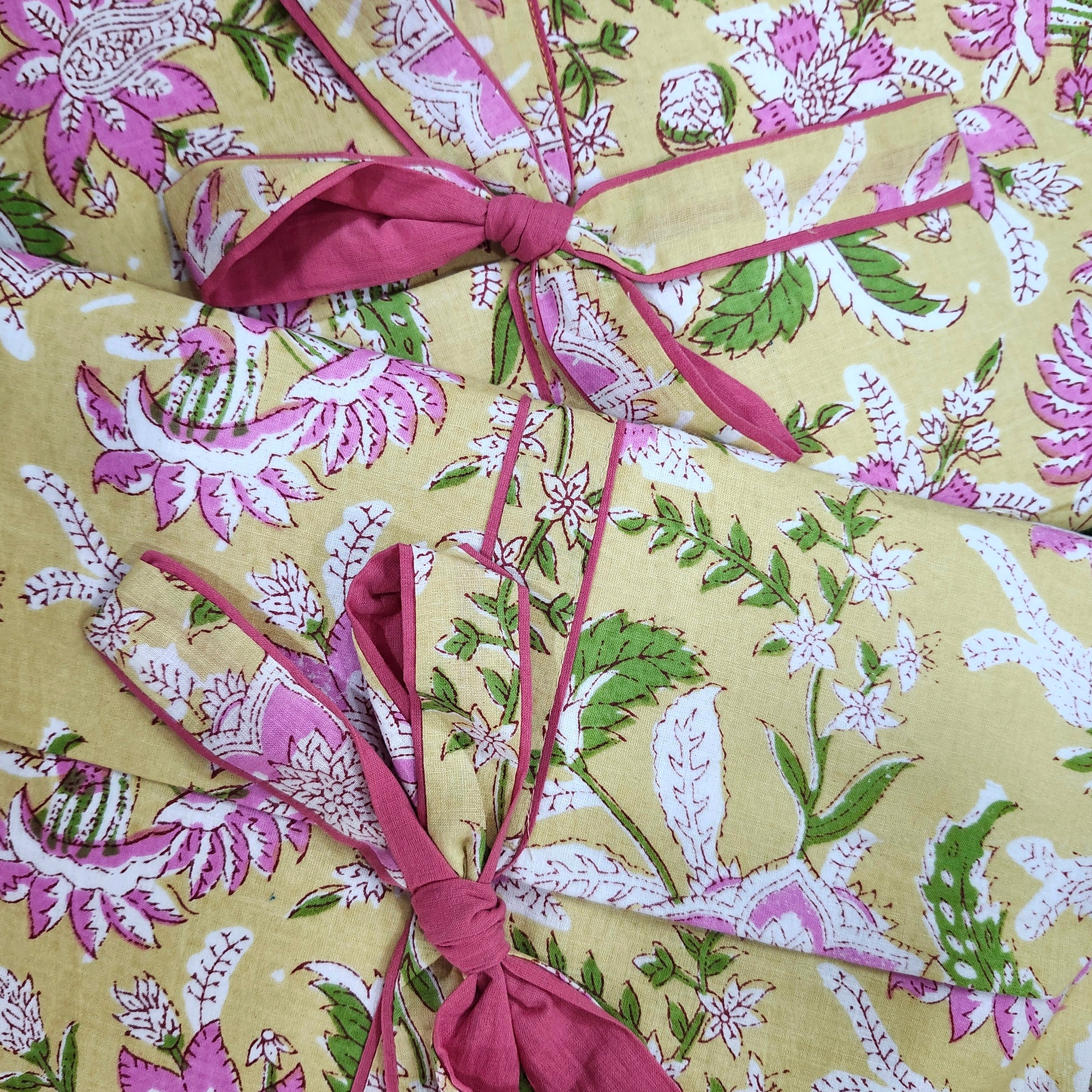 Block Print Pyjama Long Flowers, Inside Living Singapore homeware and lifestyle collection, view 5.