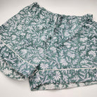 Block Print Pyjama Short Floral Teal, Inside Living Singapore homeware and lifestyle collection, view 3.