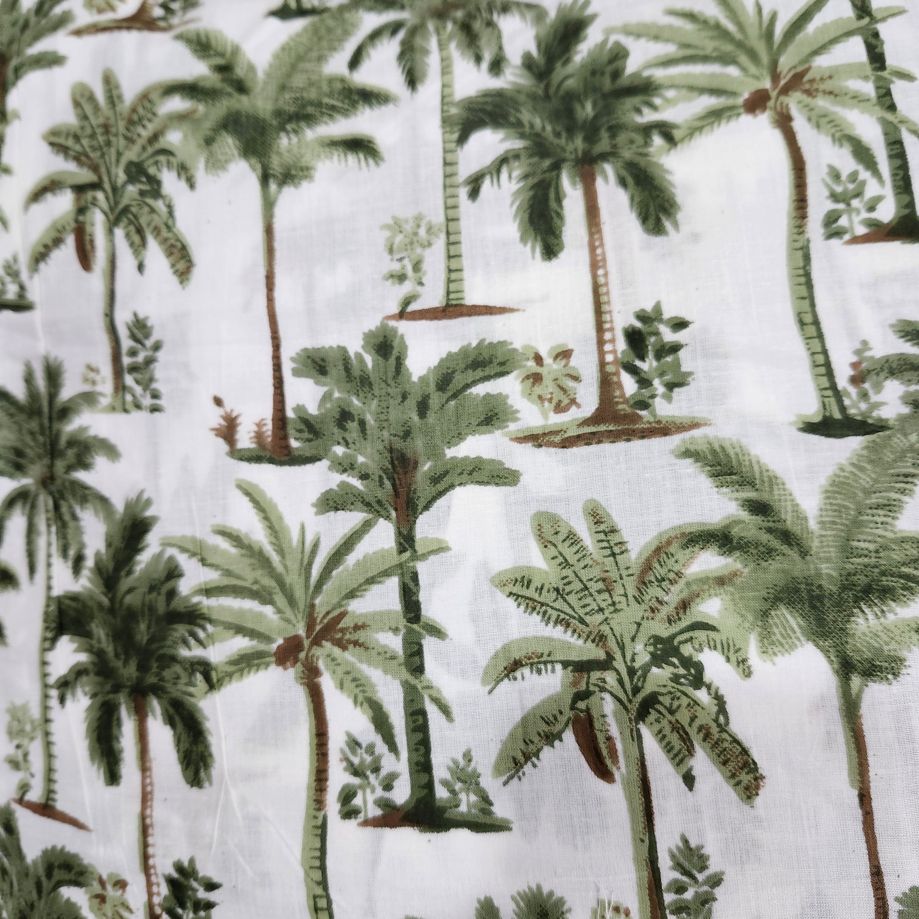 Block Print Pyjama Short Little Palms close-up, homeware from Inside Living Singapore.