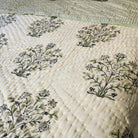 Block Print Quilt Flowers and Stripes, Inside Living Singapore homeware and lifestyle collection, view 2.