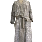 Robe Cotton Block Print Floral Taupe from Inside Living Singapore, bath & body. Shown alternative angle.
