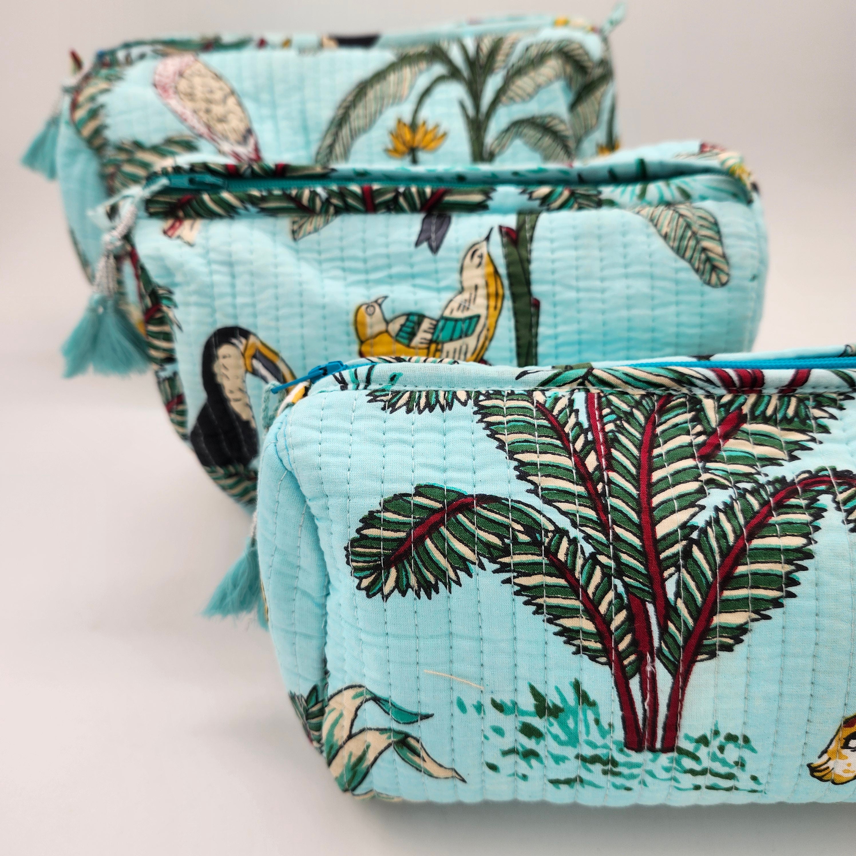 Block Print Wash Bag Safari, Inside Living Singapore homeware and lifestyle collection, view 4.