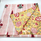 Reversible Summertime Yellow block print cotton table runner, 35 x 250 cm or 40 x 300 cm
