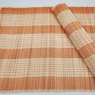 Orange woven bamboo placemat for everyday or festive dining, 38 x 30 cm