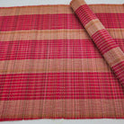 Red bamboo placemat measuring 38 x 30 cm, a woven table setting for festive occasions or daily dining