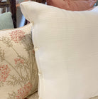 Ribbed woven cotton bed cushion cover with mother of pearl buttons, 60 x 60 cm, soft to the touch