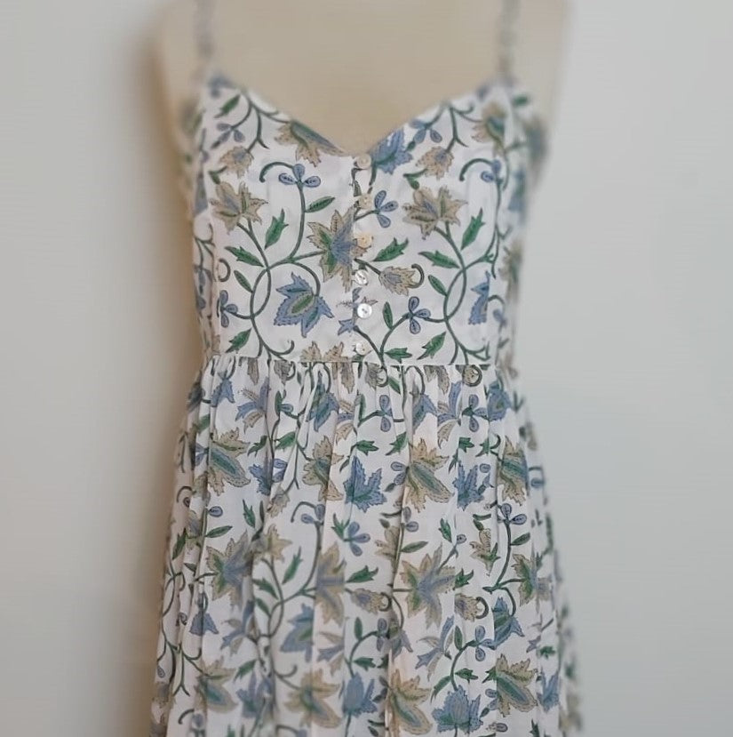 Block Print Sundress Floral Assorted: block-printed cotton garment for warm days, from Inside Living Singapore.