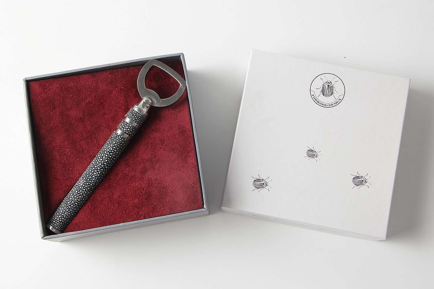 Faux Shagreen Bottle Opener, alternative angle - buy homeware, tableware and interior accessories at Inside Living Singapore