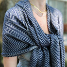 Cashmere Shawl Herringbone: soft woven wrap to wear or layer, from Inside Living Singapore. Reverse side shown.