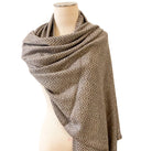 Cashmere Shawl Herringbone: soft woven wrap to wear or layer, from Inside Living Singapore. Detail of the design.