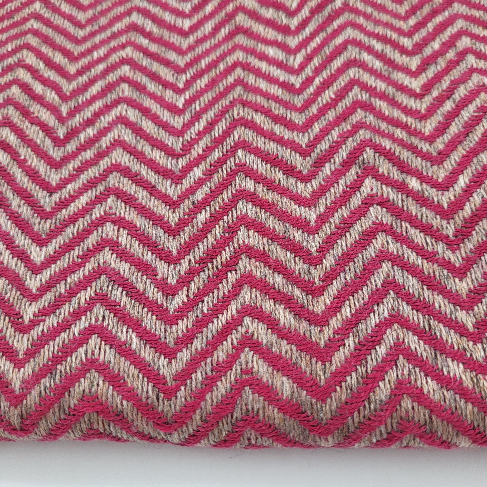 Cashmere Shawl Herringbone: soft woven wrap to wear or layer, from Inside Living Singapore. Close-up of the texture.