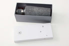 Cocktail shaker in charcoal faux shagreen and stainless steel, with a built-in strainer in the lid