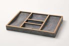 Valet tray in charcoal faux shagreen, 30 x 20 cm, an elegant organiser for a bedside or hall table