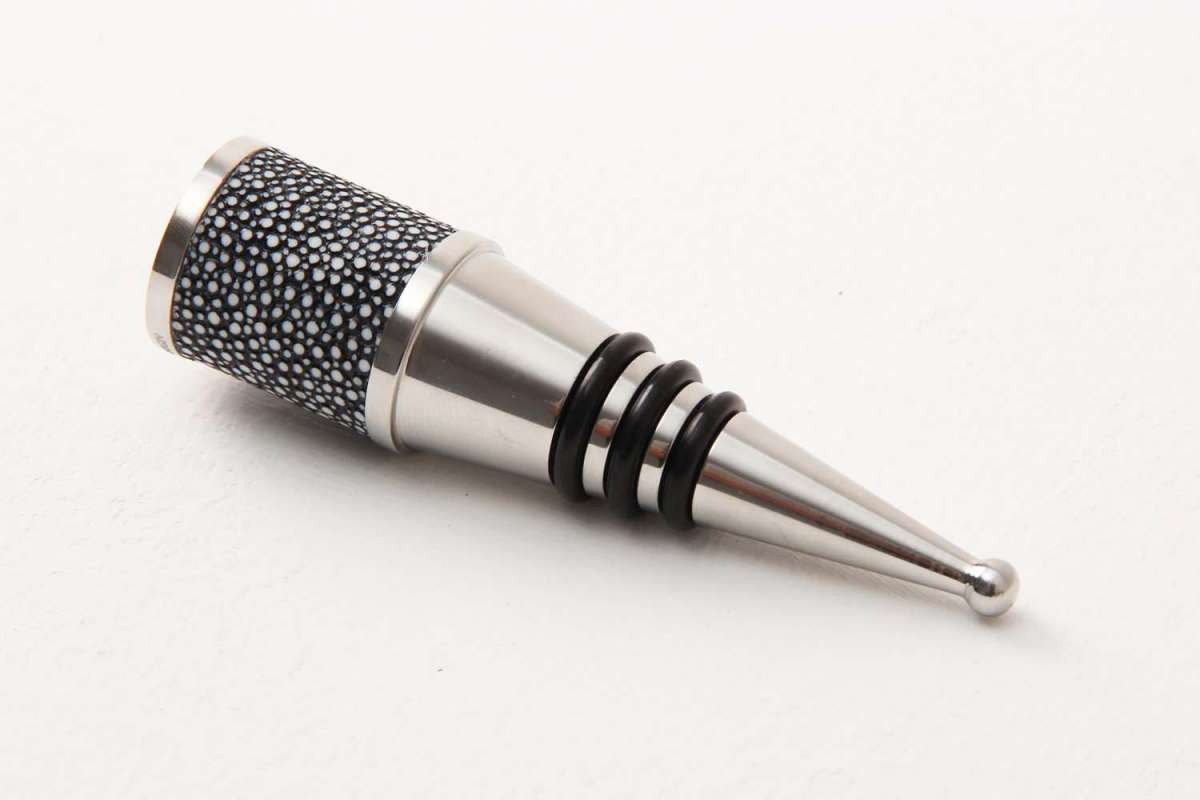 Faux Shagreen Bottle Stopper, side view - buy homeware, tableware and interior accessories at Inside Living Singapore