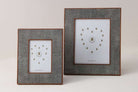 Classic photo frame in charcoal faux shagreen with polished walnut back, fits 5 x 7 or 8 x 10 inch photos