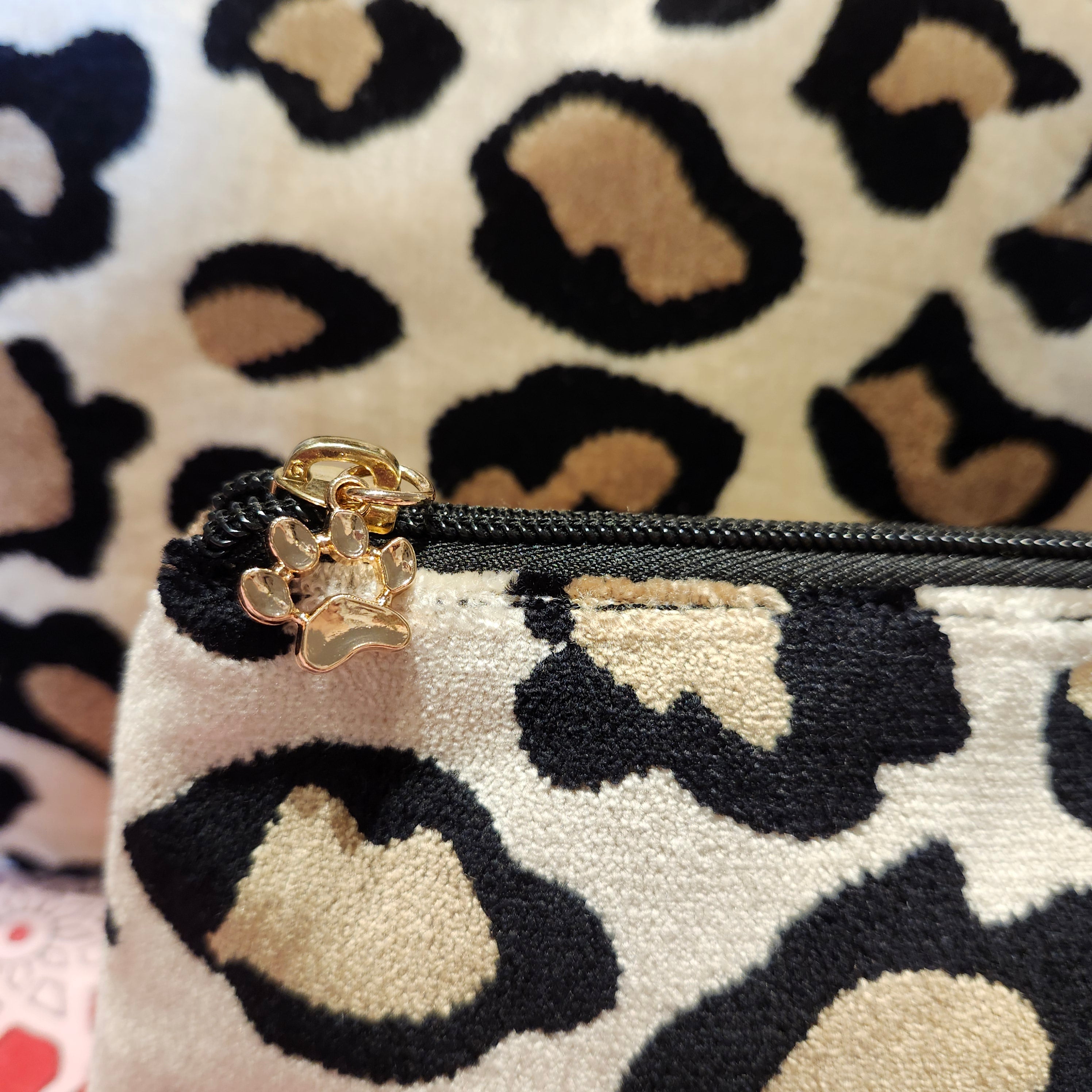 Cosmetic Bag Velvet Leopard Print, Inside Living Singapore homeware and lifestyle collection, view 5.