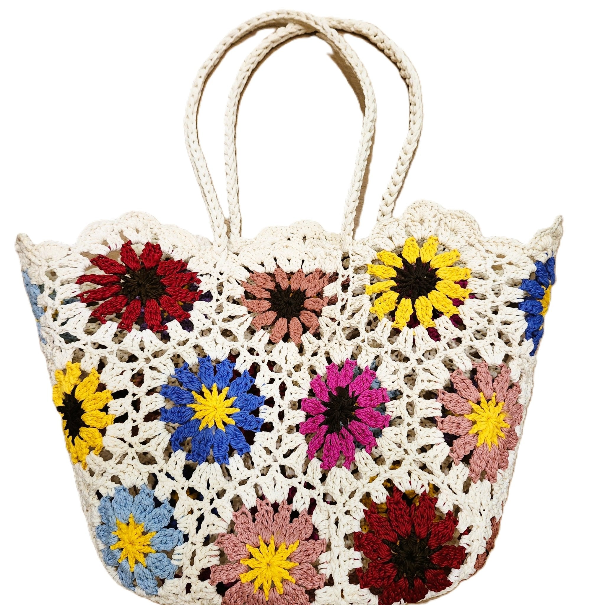 Crochet Bag Flower from Inside Living Singapore, close-up of the finish.