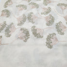 Embroidered pashmina shawl in 'Dandelion' design, soft handmade wrap scarf with fine hand embroidery, styled view