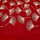 Embroidered pashmina shawl in 'Dandelion' design, soft handmade wrap scarf with fine hand embroidery, detail view