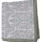 Pink floral block print cotton dohar blanket in queen size, 225 x 270cm, a lightweight machine washable duvet alternative.