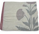 Single dohar with a poppy block print, 150 x 225 cm, a lightweight cotton blanket that is machine washable