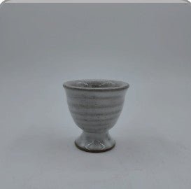 Ceramic egg cup, hand-finished tableware for serving boiled eggs at breakfast, full view