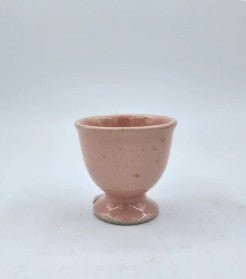 Ceramic egg cup, hand-finished tableware for serving boiled eggs at breakfast, styled view